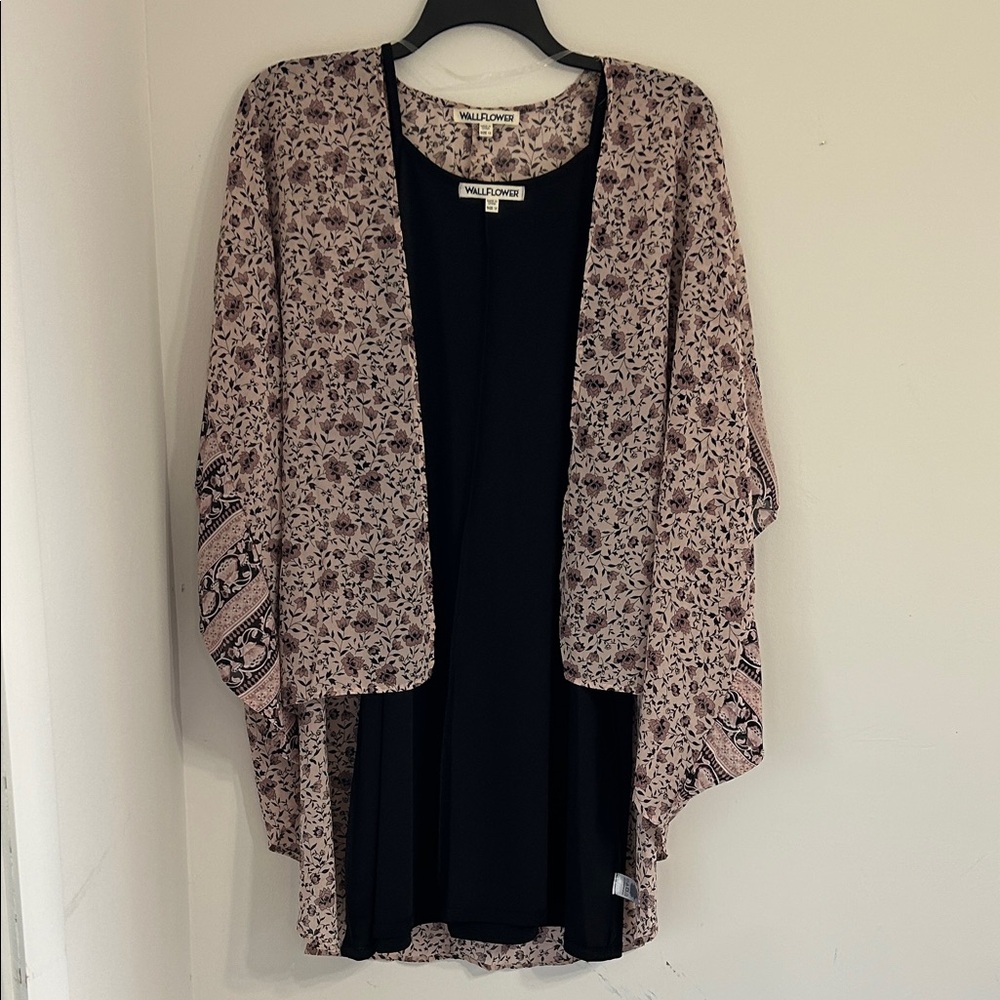 Wallflower Black and Pink Floral Top
